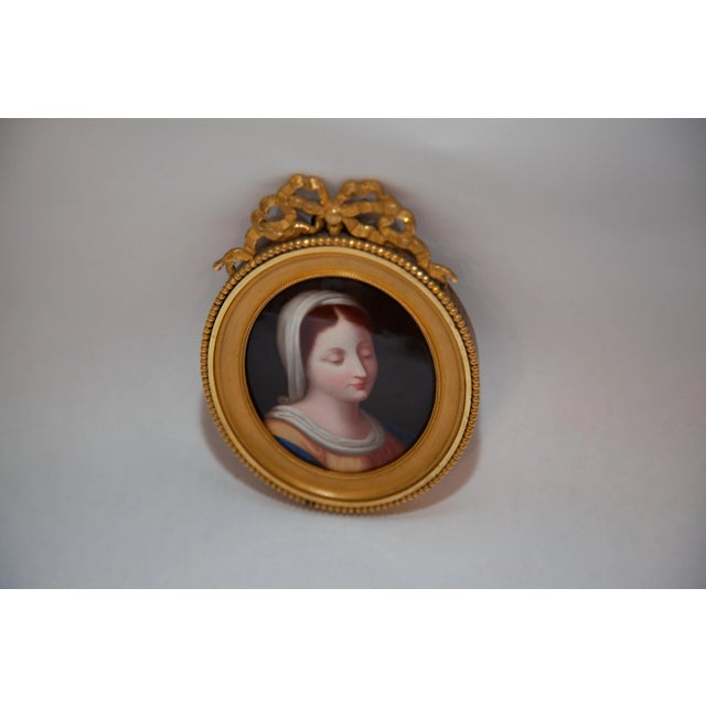 Gold Early 20th Century Louis XV Porcelain Plaque of Madonna For Sale - Image 8 of 8