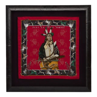 Vintage Kermit Oliver "Pani La Shar Pawnee" Hermès Silk Pocket Square For Sale