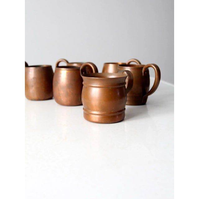 Copper Vintage Copper Mugs - Set of 6 For Sale - Image 8 of 11