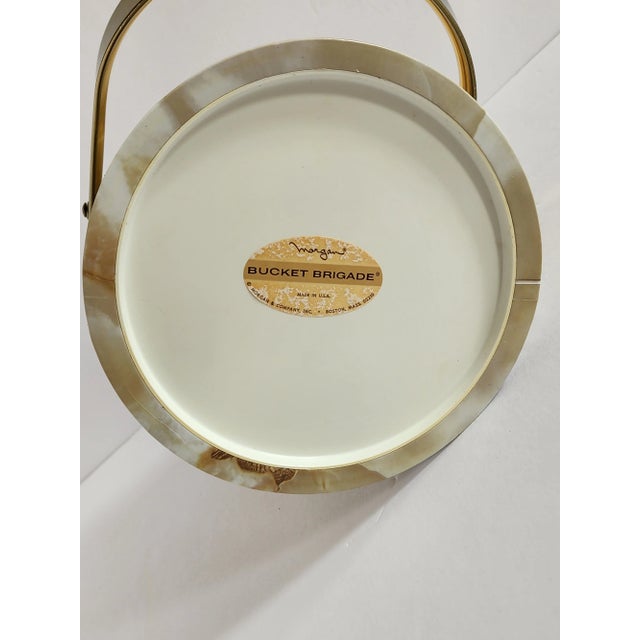 Mid Century Morgan & Co Bucket Brigade Faux Marble Ice Bucket For Sale - Image 12 of 12