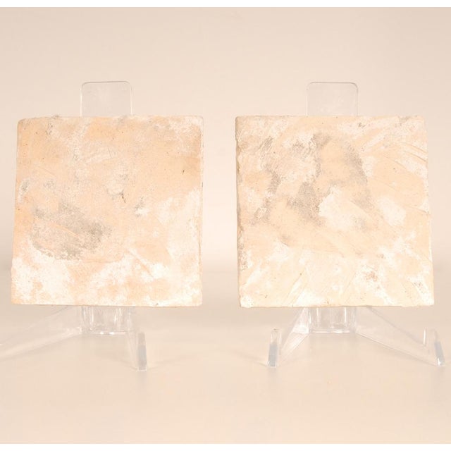 AK Dutch Delftware 17th Century Dutch Delft Tiles Figures in Landscape Shepard Al a Pastoral Landscape - a Pair For Sale - Image 4 of 4