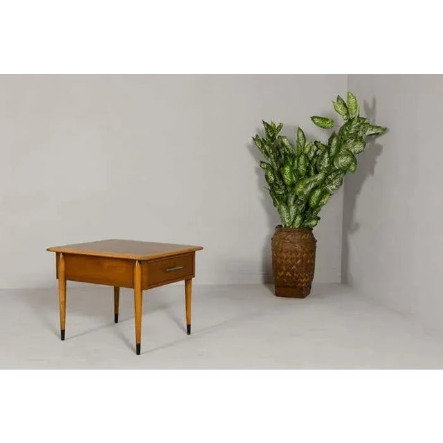 Lane Furniture Lane Altavista Midcentury Side Table with Single Drawer and Tapering Legs For Sale - Image 4 of 12