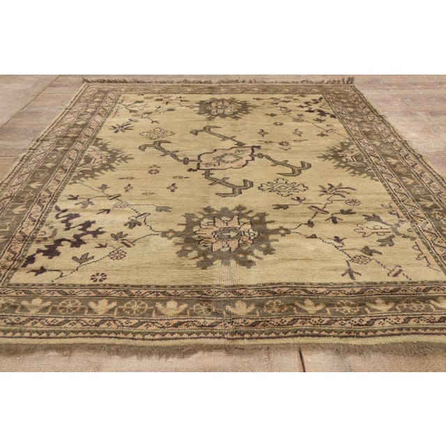 Vintage Turkish Oushak Rug- 05'08 X 07'10 For Sale - Image 10 of 12