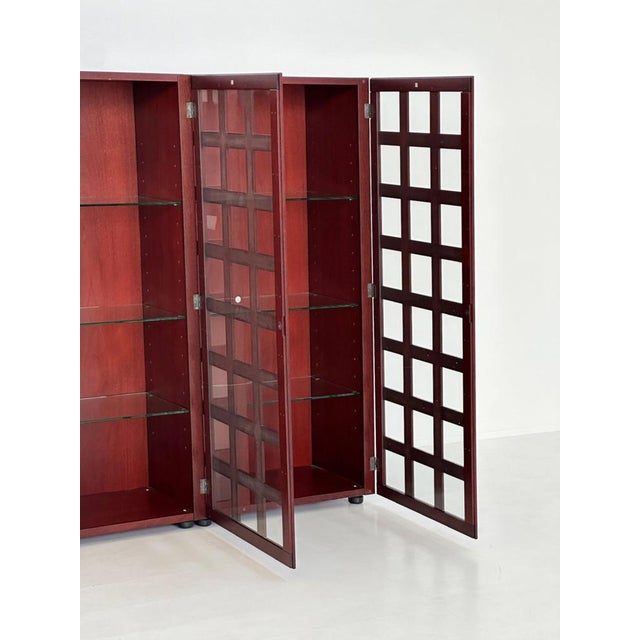 1970s Mahogany Model LB65 Display Cabinet by Marco Zanuso for Poggi, Italy, 1970s For Sale - Image 5 of 7