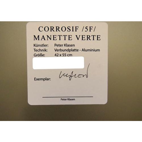 Peter Klasen (1935) Corrosif/5F/Manette Verte, 2018 Digital print on panels, aluminum aspect Hand signed in the back Panel...