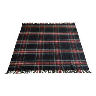 Plaid Tartan Throw Blanket in Wool from Johnstons of Elgin Scotland For Sale
