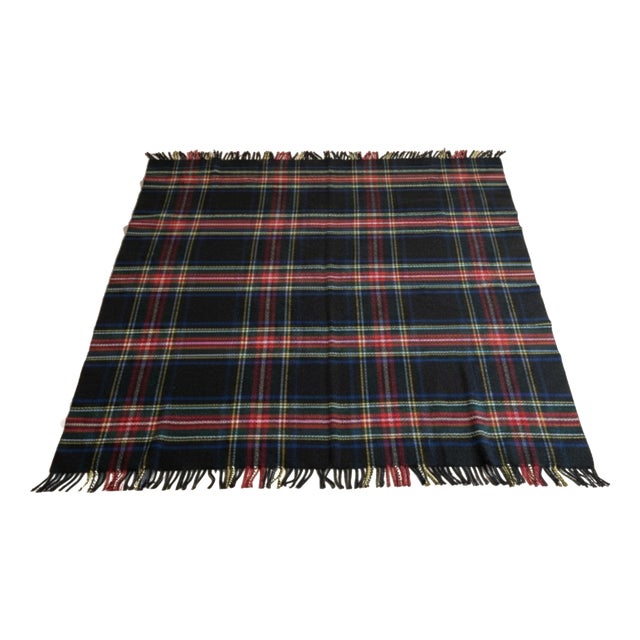 Plaid Tartan Throw Blanket in Wool from Johnstons of Elgin Scotland For Sale