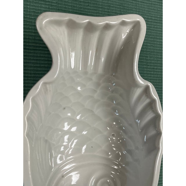 Contemporary 1960s Societe Ceramique Maestricht Early White Ceramic Fish Mold Holland For Sale - Image 3 of 10