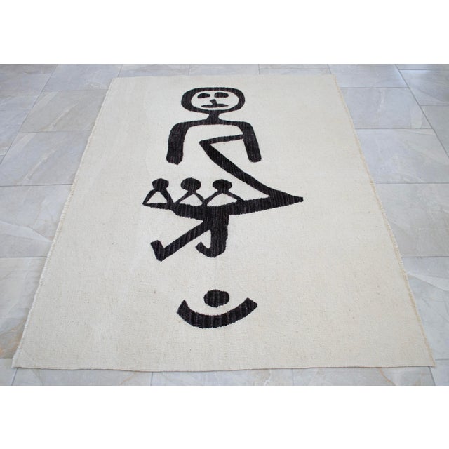 2020s Paul Klee Art Inspired Hand Woven Area Rug Wall Decor New 4′ × 5′10″ For Sale - Image 5 of 11