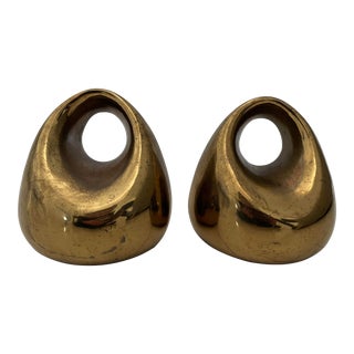 1950s Ben Seibel Brass Bookends - a Pair For Sale