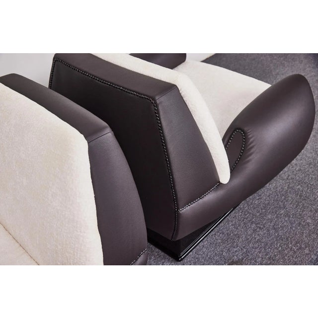 Black Art Deco Club Chairs with High Gloss Black Bases, 1940s, Set of 2 For Sale - Image 8 of 18
