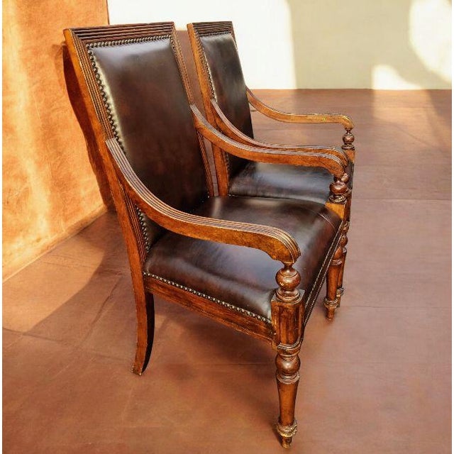 Animal Skin 1960s Stunning Pair of Classic Leather Armchairs For Sale - Image 7 of 10