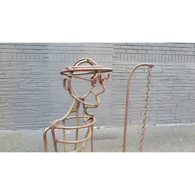 Folk Art A.R. Gately "Fisherman" Metal Garden Sculpture For Sale - Image 3 of 13
