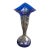 Vintage Bohemian Cobalt Blue Pulled Feathered Handblown Art Glass Vase 9.75” For Sale