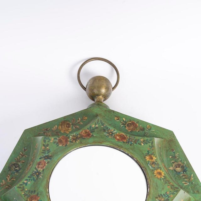 19th-century wall mirror made of painted sheet metal, napoleon iii period. 19th-century wall mirror, napoleon iii period,...