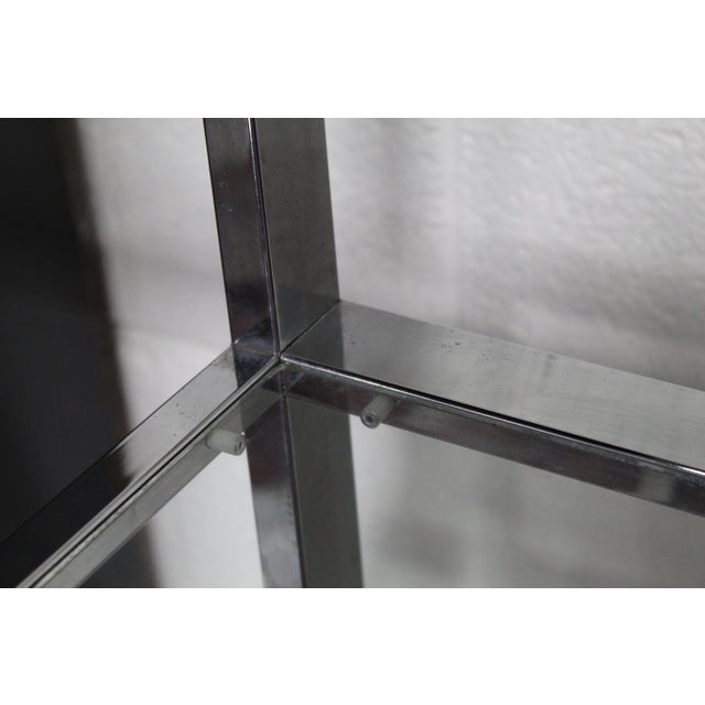 Milo Baughman for D.I.A. Chrome & Glass Arch Top Shelving Unit For Sale - Image 10 of 12