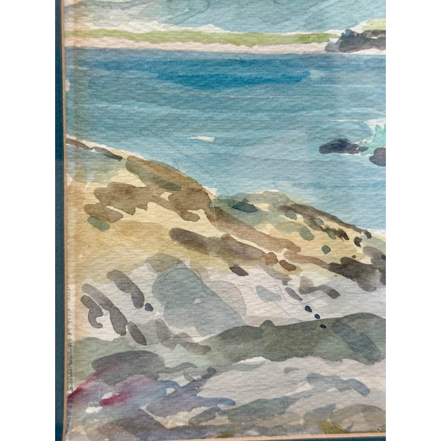 Irish Mid-Century Coastal Landscape Watercolor Painting, Inscribed 1983, Bernard McDonagh. For Sale In West Palm - Image 6 of 11