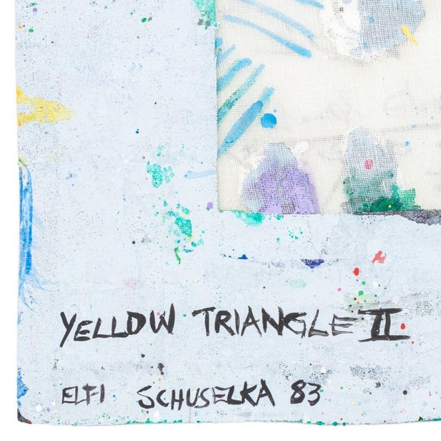 Elfi Schuselka "Yellow Triangle Ii" Mixed Media For Sale In New York - Image 6 of 6