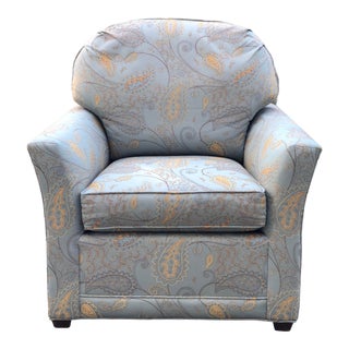 Traditional Paisley Club Chair For Sale