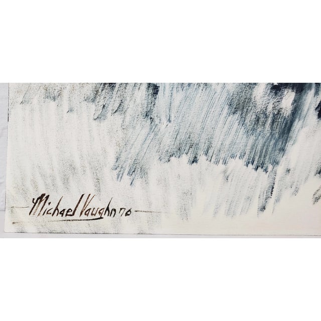 Figures at an Early 20th Century Carnival Original Watercolor by Vaughn c.1976 Original watercolor. Dimensions 29" x 23"....