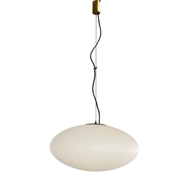 Mid-Century Modern Italian Opaline Glass Pendant Lamp from Stilnovo, 1960s For Sale