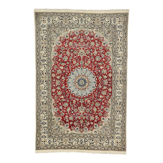 Vintage Persian Nain Rug, 06'08 X 09'08 For Sale