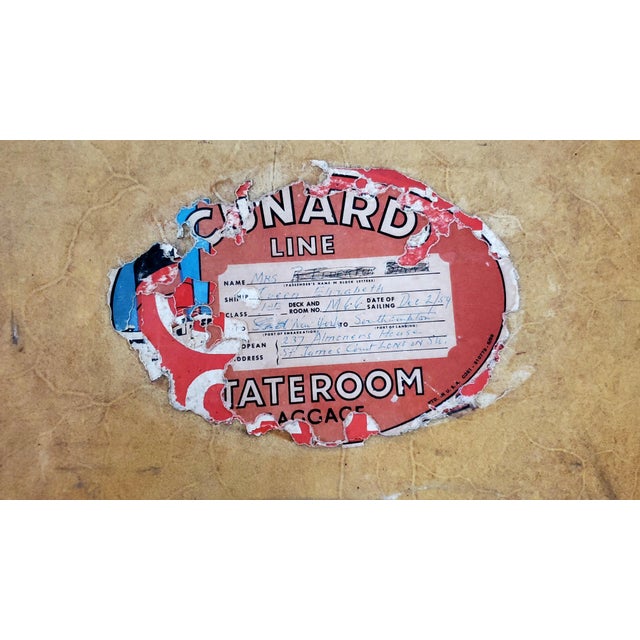 Textile 1920s Vellum Steamer Travel Storage Trunk With Provenance For Sale - Image 7 of 18