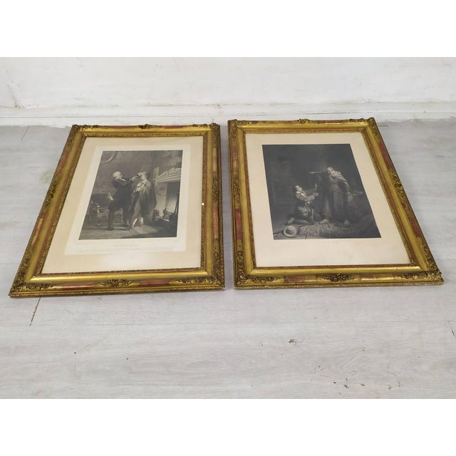 Figurative Scenes, 1800s, Engravings, Framed, Set of 2, in Good conditions. Designed before 1890