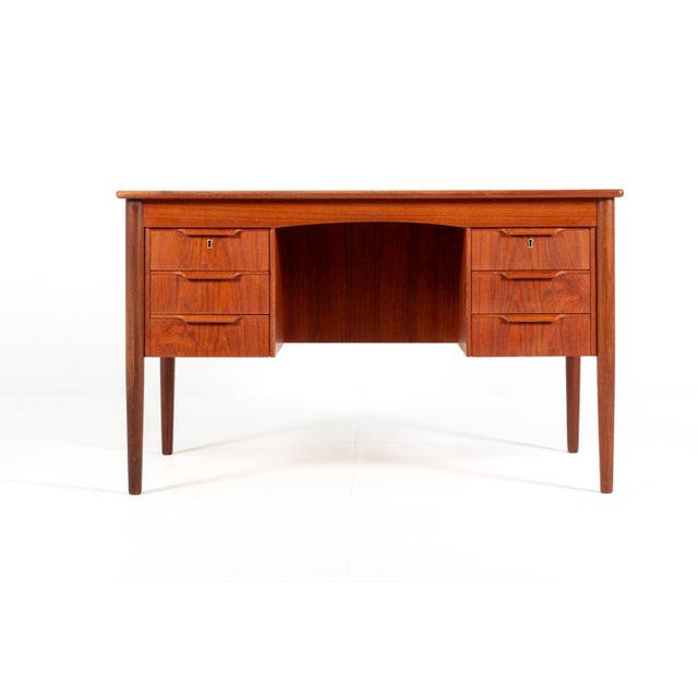 1960s Vintage Danish Teak Writing Desk, 1960s For Sale - Image 5 of 12