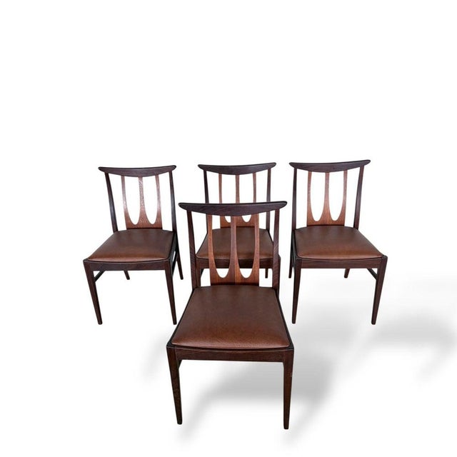 Contemporary Brasilia Dining Chairs in Teak with Brown Vinyl Seats from G-Plan, 1960s, Set of 4 For Sale - Image 3 of 8