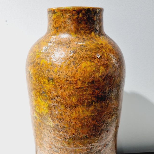 1970s Large Vintage Orange Ceramic Floor Vase, 1970s For Sale - Image 5 of 9