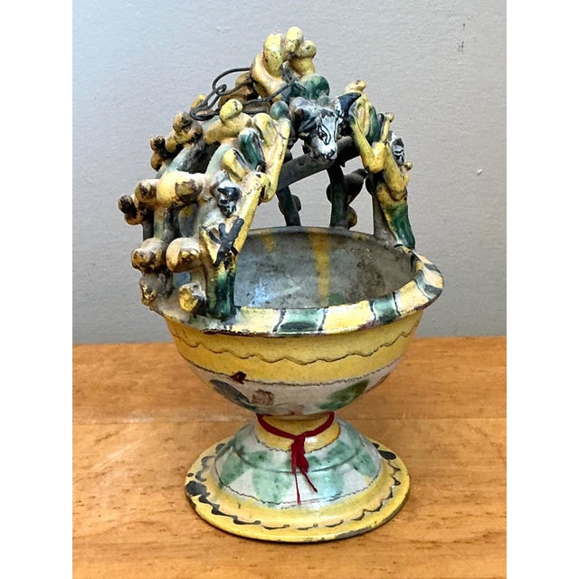 Vintage Polychromed Ceramic Incensario For Sale - Image 10 of 14