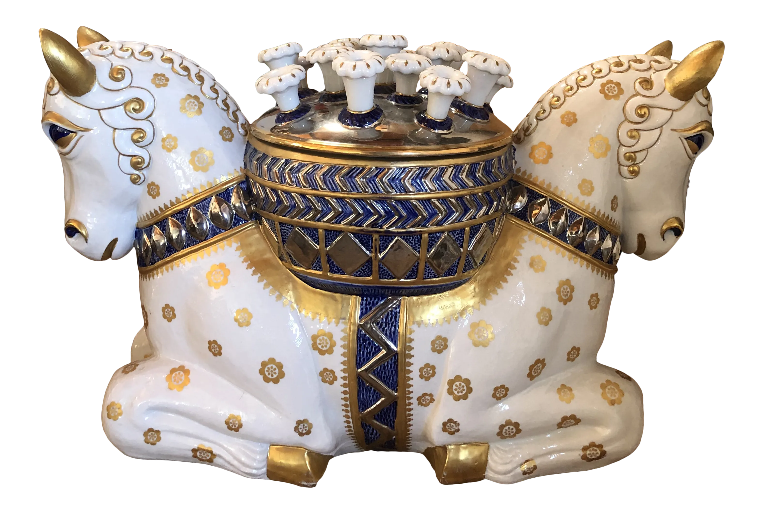 Mid 20th Century Giulia Mangani Oggetti Italian Porcelain Double