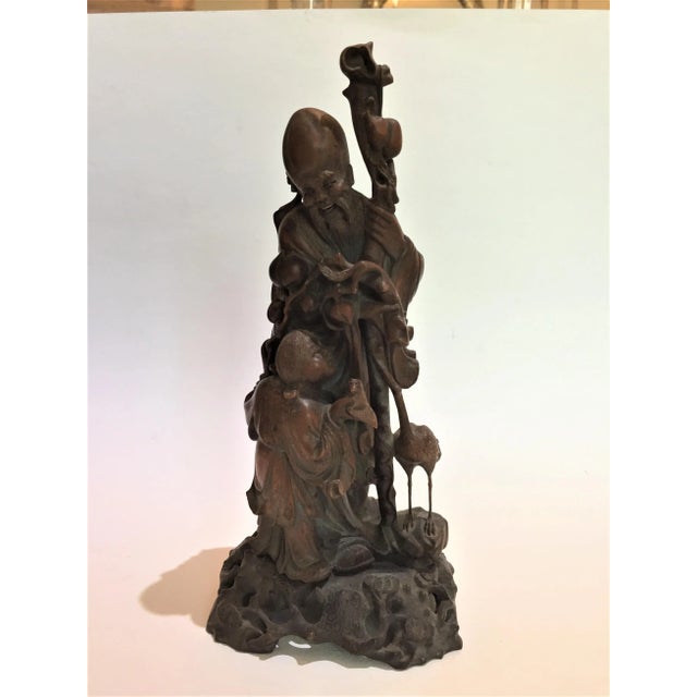 Chinese 19 Century Qing Dynasty Carving of Immortal For Sale - Image 13 of 13