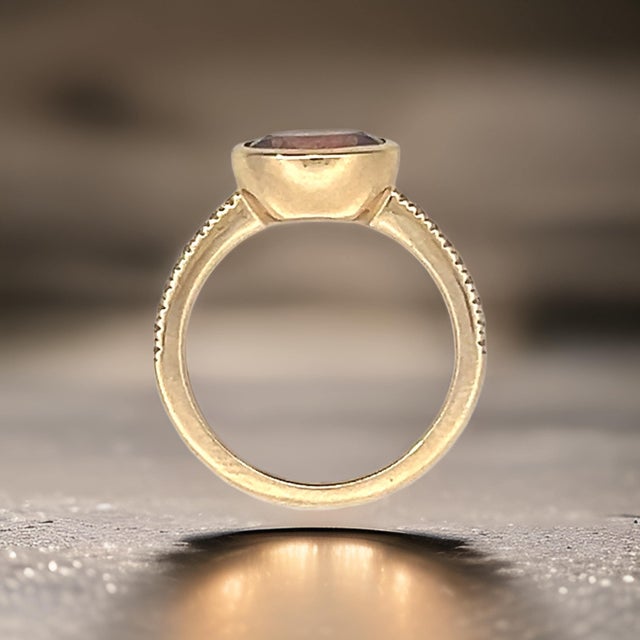 Natural Amethyst Diamond Ring Size 6.5 14k Y Gold 1.87 TCW Certified For Sale - Image 11 of 11