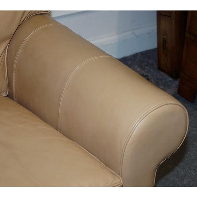 Animal Skin Latte Brown Leather Two Seater Sofa by Multiyork England For Sale - Image 7 of 18