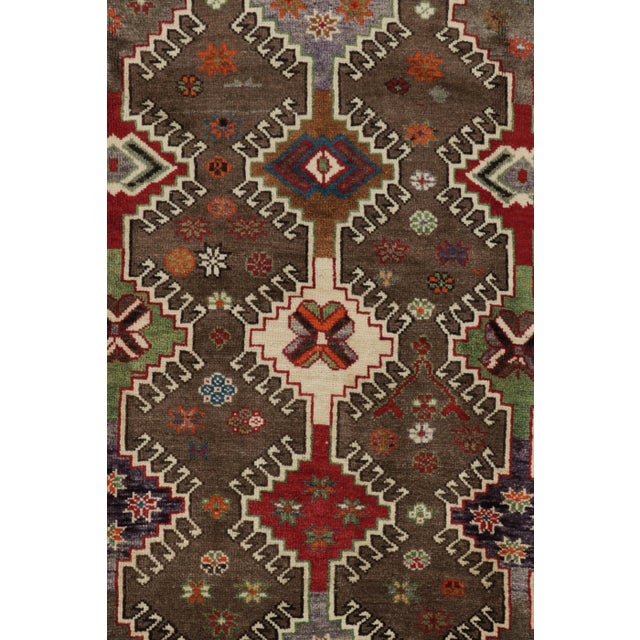 Tribal Vintage Gabbeh Persian Runner Rug With Colorful Geometric Patterns - Rug & Kilim For Sale - Image 3 of 8