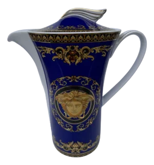 Medusa Blue Coffee Pot by Versace for Rosenthal Meets Versace, 2000s