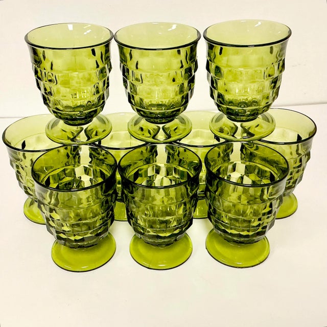 1960s Vintage Boho Chic Americana Indiana Glass Whitehall Glassware Set - 17 Pieces. For Sale - Image 15 of 17