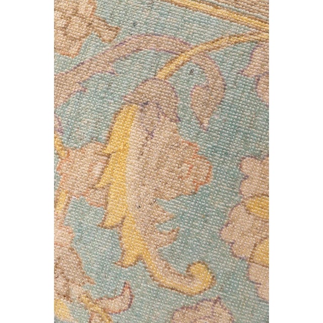 12x18 Fine Hand-Knotted Afghan Sultanabad Ziegler Rug in Hot Pink & Blue For Sale - Image 9 of 10