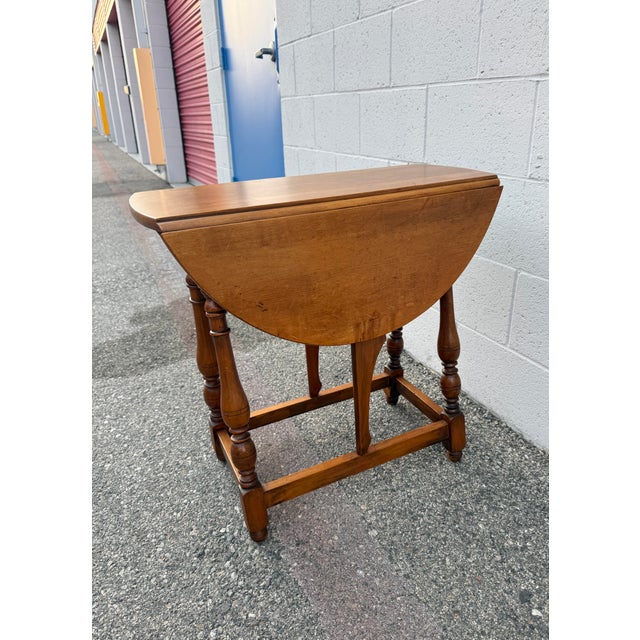 Vintage Maple Drop Leaf Table For Sale - Image 10 of 12
