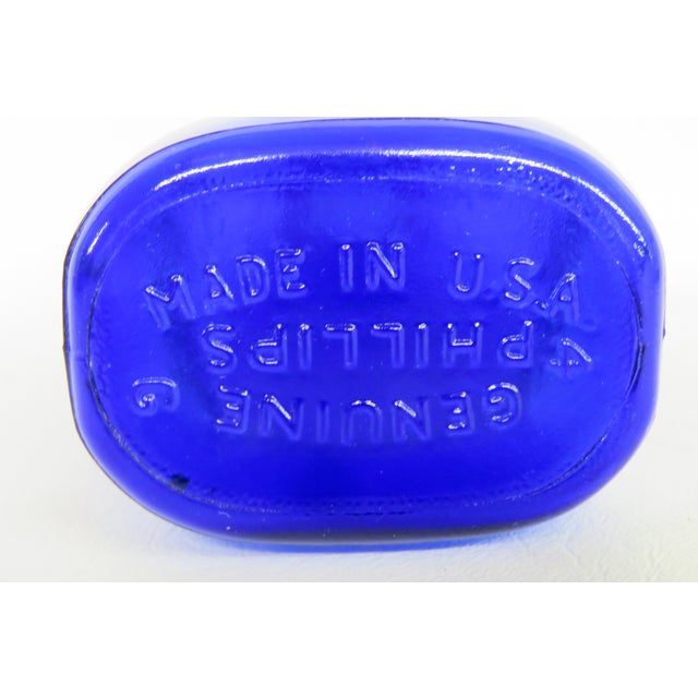 Phillips Milk of Magnesia Medicine Bottle Cobalt Blue Genuine Made in Usa 4491c For Sale - Image 10 of 11