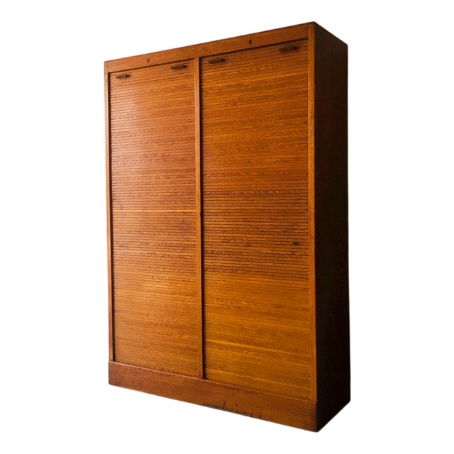 Danish Teak Rolling Doors Storage, 1960s For Sale