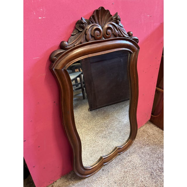 Wood Antique Mirror in Wooden Frame, 1890s For Sale - Image 7 of 7