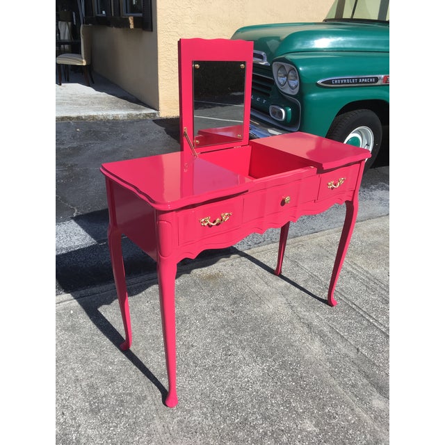 Late 20th Century Vintage French Lacquered Flip Top Vanity Chairish