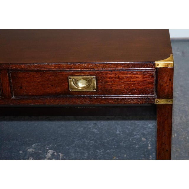 Military Campaign Reh Kennedy Coffee Table with Three Deep Drawers For Sale - Image 10 of 18