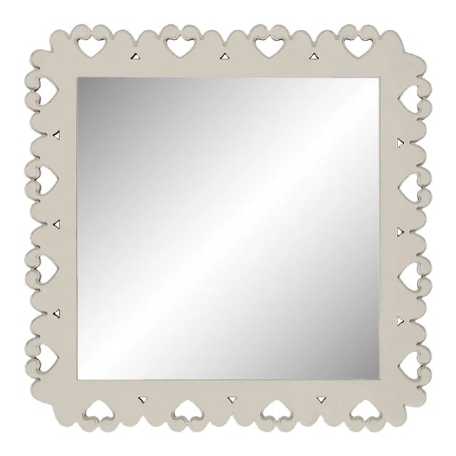 Fleur Home Garden District Satsuma Square Mirror in Useful Gray, 36x36 For Sale