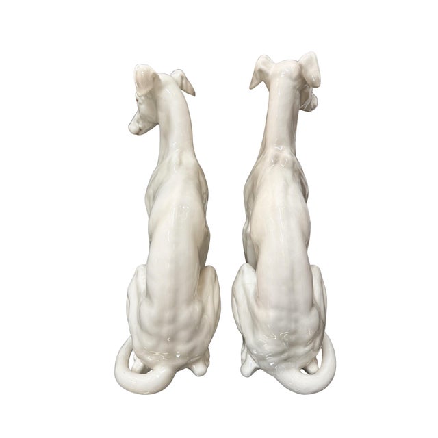 1960s 1960s Italian Ceramic Whippets, a Pair For Sale - Image 5 of 9