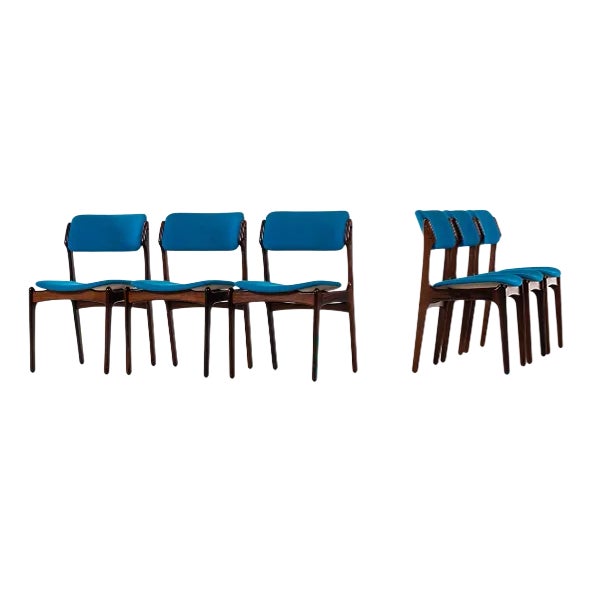 Vintage OD-49 Dining Chairs by Erik Buck for Oddense Maskinsnedkeri, Set of 6 For Sale
