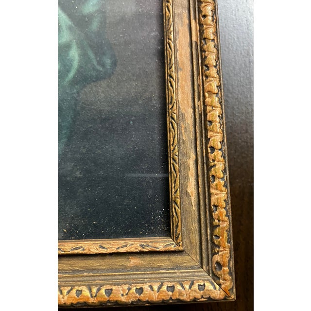 Wood Pair of Rare Antique Religious Framed Prints of the Sacred Heart of Jesus and the Immaculate Heart of Mary For Sale - Image 7 of 18